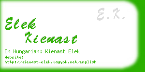 elek kienast business card